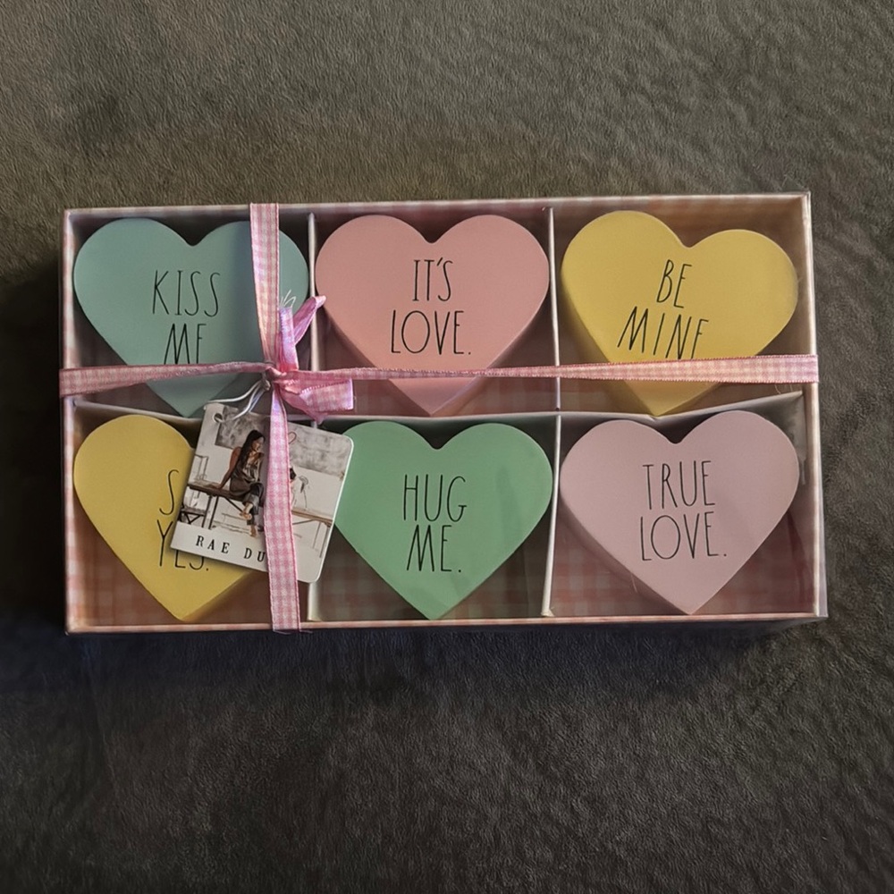 Rae Dunn Heart-Shaped Pastel Decor Set NWT